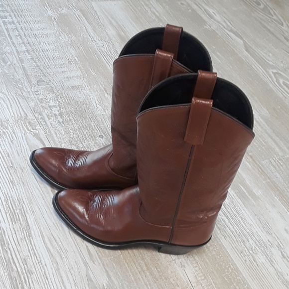 leather cowboy boots - Picture 1 of 8
